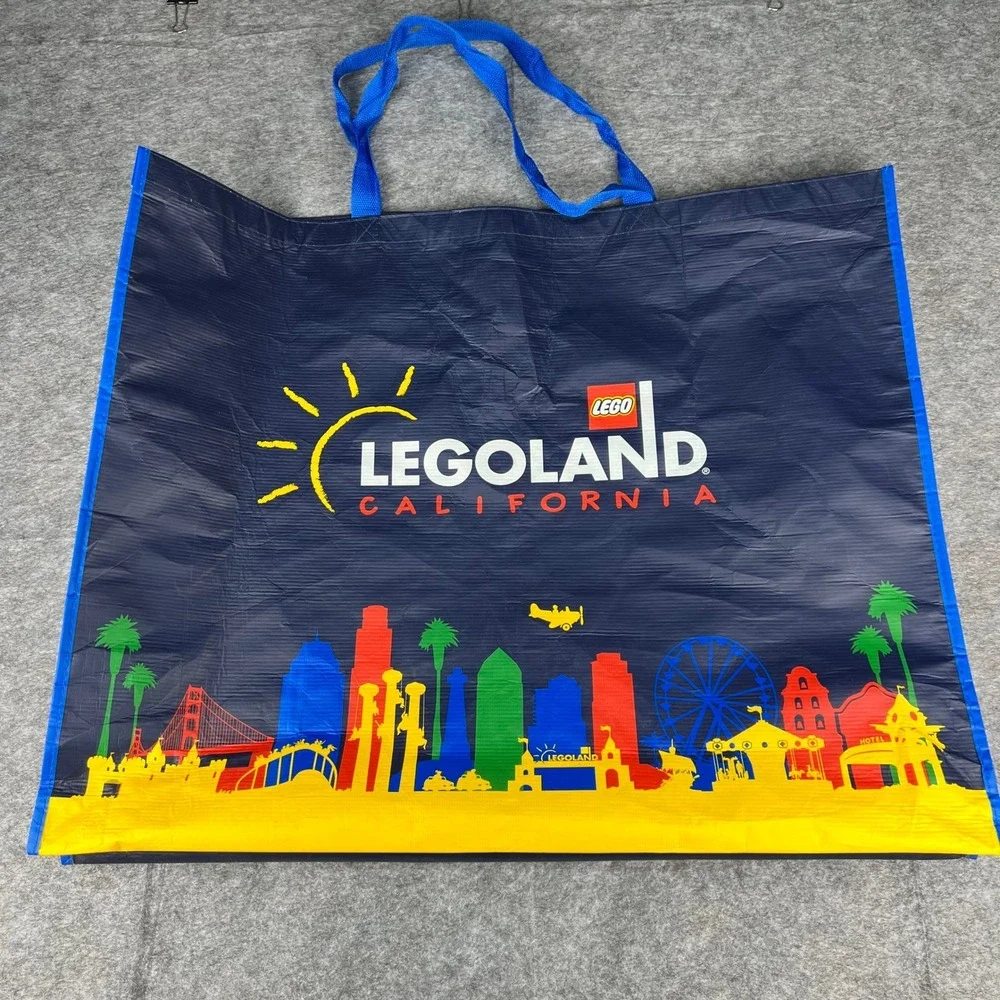 LEGO Legoland California Reusable Shopping Bag Large‎ Tote Navy Blue Souvenir